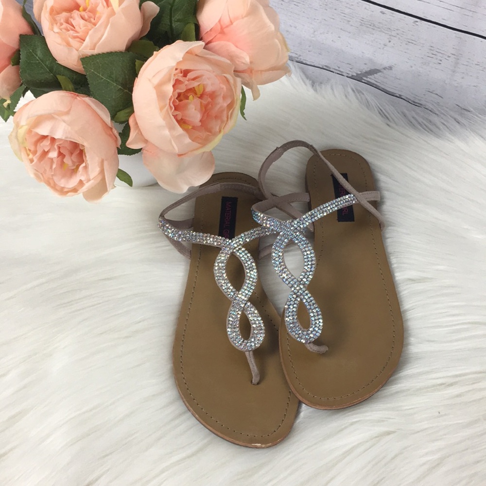 🔴 Material Girl Rhinestone Sandals